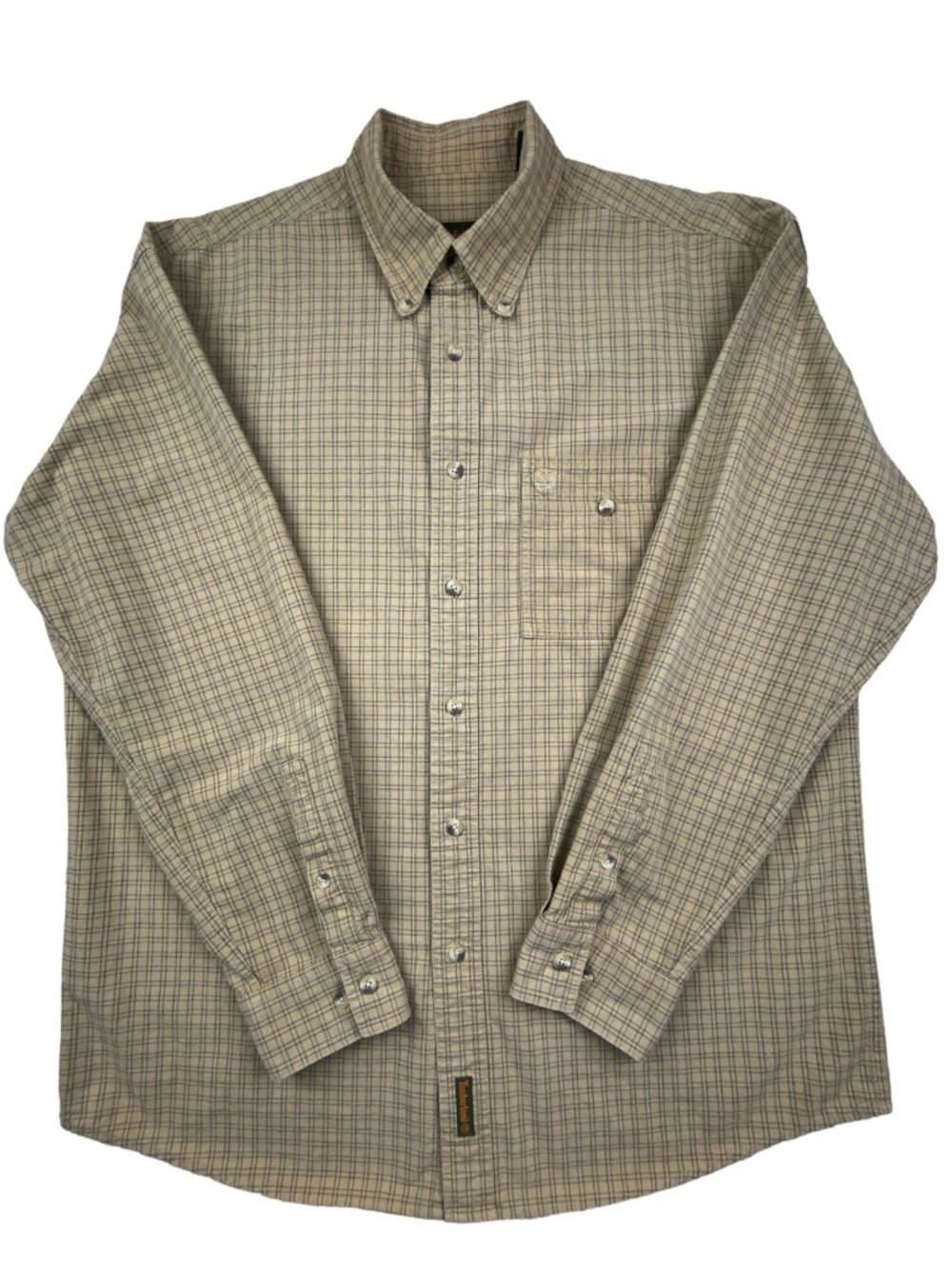 Timberland Beige Plaid Long-Sleeve Button-Down Shirt